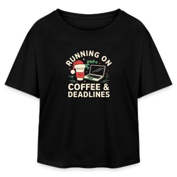Office Christmas - Relaxed Fit Women's Modal Cotton T-Shirt by Stanley/Stella - black - Front - AI Model Female 172 light (172cm)