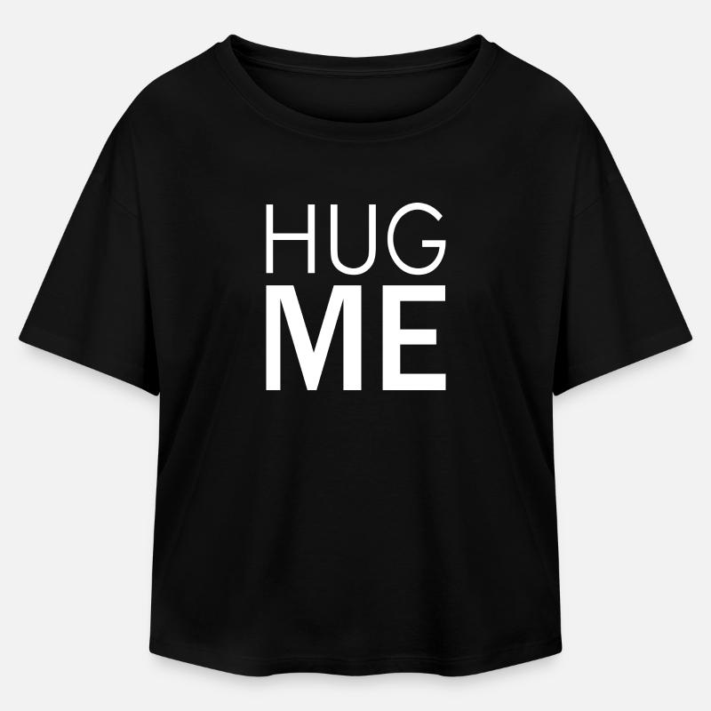 Hug Me (dark) - T-shirt femme coupe décontractée en coton modal Stanley/Stella - noir