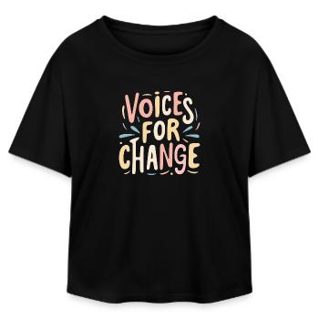 Voix pour le changement Paix Amour Guerre mondiale de paix - T-shirt femme coupe décontractée en coton modal Stanley/Stella - noir - Devant - AI Model Female 172 light (172cm)