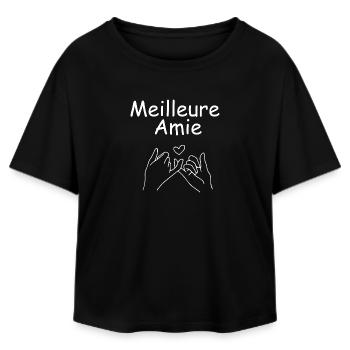 Bester Freund Herz und Hand - Relaxed Fit Frauen Modal Cotton T-Shirt von Stanley/Stella - Schwarz - Vorne - AI Model Female 172 light (172cm)