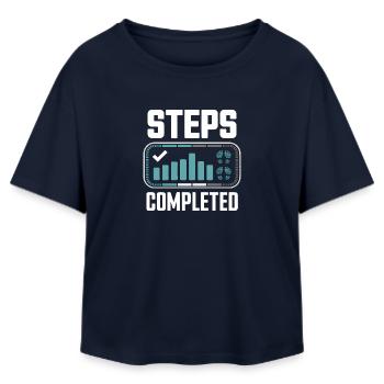 Steps Completed 10000 Schritte - Relaxed Fit Women's Modal Cotton T-Shirt by Stanley/Stella - navy - Front - AI Model Female 172 light (172cm)