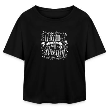 Everything Starts With A Dream Inspirational Quote - Relaxed Fit Women's Modal Cotton T-Shirt by Stanley/Stella - black - Front - AI Model Female 172 light (172cm)