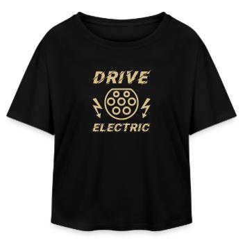 Drive Electric Type 2 Plug Supercharge Electric - Relaxed Fit Women's Modal Cotton T-Shirt by Stanley/Stella - black - Front - AI Model Female 172 light (172cm)