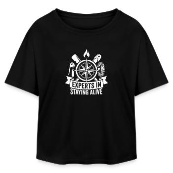 Experts for Survival Compass - Relaxed Fit Women's Modal Cotton T-Shirt by Stanley/Stella - black - Front - AI Model Female 172 light (172cm)
