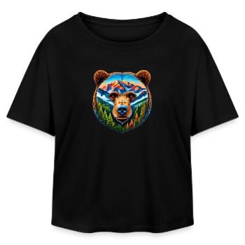 Bear - Relaxed Fit Women's Modal Cotton T-Shirt by Stanley/Stella - black - Front - AI Model Female 172 light (172cm)