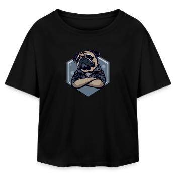 Pug Dog - Relaxed Fit Women's Modal Cotton T-Shirt by Stanley/Stella - black - Front - AI Model Female 172 light (172cm)