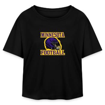Minnesota Football Helmet Design - Relaxed Fit Women's Modal Cotton T-Shirt by Stanley/Stella - black - Front - AI Model Female 172 light (172cm)
