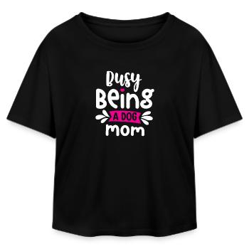 Busy Being a Dog Mom - Relaxed Fit Women's Modal Cotton T-Shirt by Stanley/Stella - black - Front - AI Model Female 172 light (172cm)