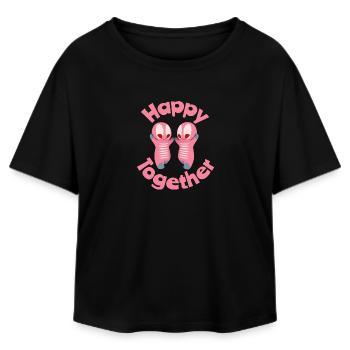 Cheerful characters with heart - Relaxed Fit Women's Modal Cotton T-Shirt by Stanley/Stella - black - Front - AI Model Female 172 light (172cm)