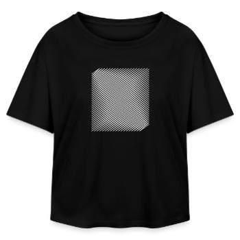 Geometrisches Spiral-Design für optische Täuschung - Relaxed Fit Frauen Modal Cotton T-Shirt von Stanley/Stella - Schwarz - Vorne - AI Model Female 172 light (172cm)