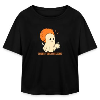 Funny Teacher Skeleton Halloween Classroom - Relaxed Fit Women's Modal Cotton T-Shirt by Stanley/Stella - black - Front - AI Model Female 172 light (172cm)
