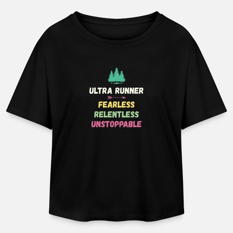 Ultra Runnner - Intrépide. Implacable. Imparable. - T-shirt femme coupe décontractée en coton modal Stanley/Stella - noir