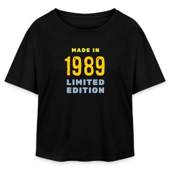 1989 - Relaxed Fit Women's Modal Cotton T-Shirt by Stanley/Stella - black - Front - AI Model Female 172 light (172cm)