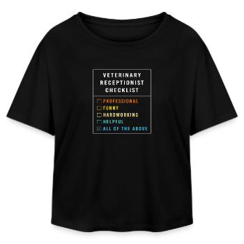 Veterinarian, Receptionist, Veterinarian, Secretary - Relaxed Fit Women's Modal Cotton T-Shirt by Stanley/Stella - black - Front - AI Model Female 172 light (172cm)