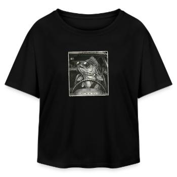 Zander Flashed - Relaxed Fit Women's Modal Cotton T-Shirt by Stanley/Stella - black - Front - AI Model Female 172 light (172cm)