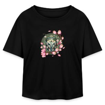exotique africain effrayant crawly avec des magnolias - T-shirt femme coupe décontractée en coton modal Stanley/Stella - noir - Devant - AI Model Female 172 light (172cm)