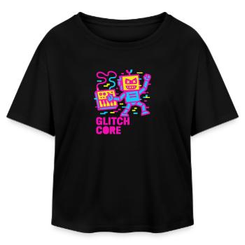 Glitchcore! - Relaxed Fit Frauen Modal Cotton T-Shirt von Stanley/Stella - Schwarz - Vorne - AI Model Female 172 light (172cm)