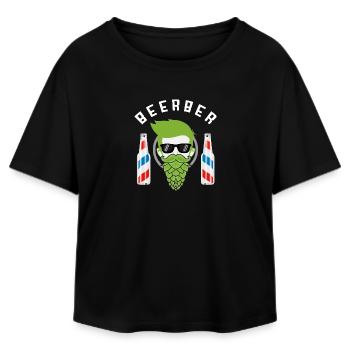Beerber – Barber & Beer - Relaxed Fit Women's Modal Cotton T-Shirt by Stanley/Stella - black - Front - AI Model Female 172 light (172cm)
