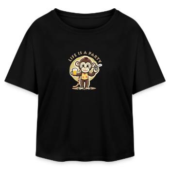 Life is a party affe - Relaxed Fit Frauen Modal Cotton T-Shirt von Stanley/Stella - Schwarz - Vorne - AI Model Female 172 light (172cm)
