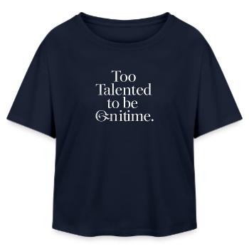 Too Talented to Be Infinite - Relaxed Fit Women's Modal Cotton T-Shirt by Stanley/Stella - navy - Front - AI Model Female 172 light (172cm)
