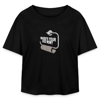 Wo ist dein Gott - Relaxed Fit Frauen Modal Cotton T-Shirt von Stanley/Stella - Schwarz - Vorne - AI Model Female 172 light (172cm)