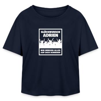 Adrien as a given name - Relaxed Fit Women's Modal Cotton T-Shirt by Stanley/Stella - navy - Front - AI Model Female 172 light (172cm)