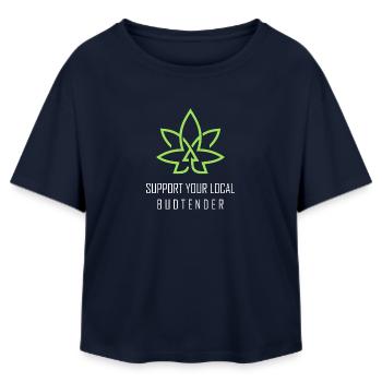 Funny Stoner Outfits - Relaxed Fit Women's Modal Cotton T-Shirt by Stanley/Stella - navy - Front - AI Model Female 172 light (172cm)