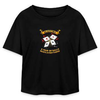 Dicton drôle de poker - T-shirt femme coupe décontractée en coton modal Stanley/Stella - noir - Devant - AI Model Female 172 light (172cm)