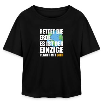 Bier Planet Retten - Relaxed Fit Frauen Modal Cotton T-Shirt von Stanley/Stella - Schwarz - Vorne - AI Model Female 172 light (172cm)
