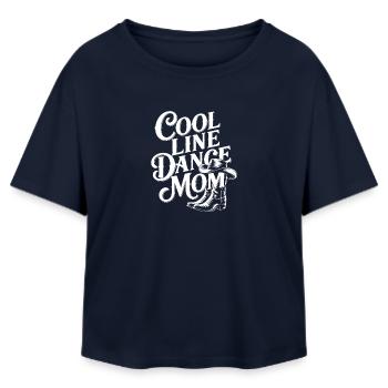 Line Dance Mom: Cool lettering - Relaxed Fit Women's Modal Cotton T-Shirt by Stanley/Stella - navy - Front - AI Model Female 172 light (172cm)