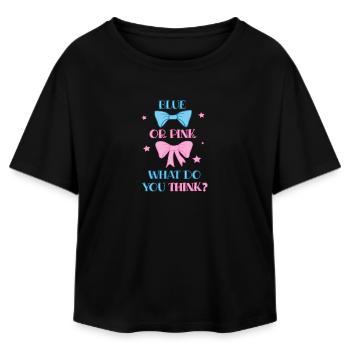 Baby Gender Reveal Party - T-shirt femme coupe décontractée en coton modal Stanley/Stella - noir - Devant - AI Model Female 172 light (172cm)