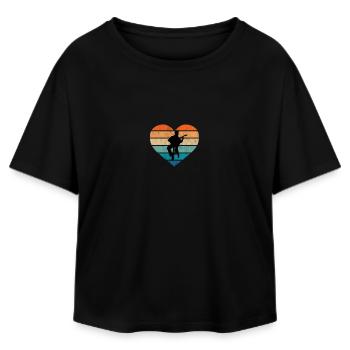 Ich liebe Gitarristen mit akustische Gitarre - Relaxed Fit Frauen Modal Cotton T-Shirt von Stanley/Stella - Schwarz - Vorne - AI Model Female 172 light (172cm)