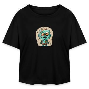 zombie mignon avec une tête carrée - T-shirt femme coupe décontractée en coton modal Stanley/Stella - noir - Devant - AI Model Female 172 light (172cm)