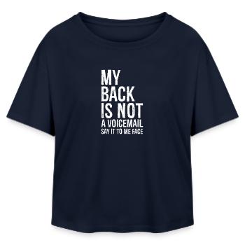 mon dos n’est pas un message vocal dites-le moi face - T-shirt femme coupe décontractée en coton modal Stanley/Stella - marine - Devant - AI Model Female 172 light (172cm)
