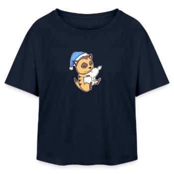Suricate avec oreiller et bonnet somnolent - T-shirt femme coupe décontractée en coton modal Stanley/Stella - marine - Devant - AI Model Female 172 light (172cm)