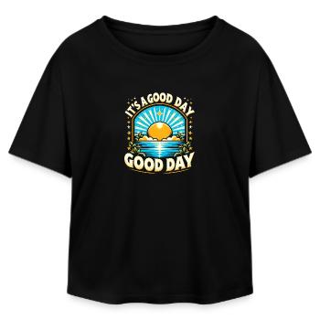 It's a Good Day for a Good Day - Sonne & Meer - Relaxed Fit Frauen Modal Cotton T-Shirt von Stanley/Stella - Schwarz - Vorne - AI Model Female 172 light (172cm)