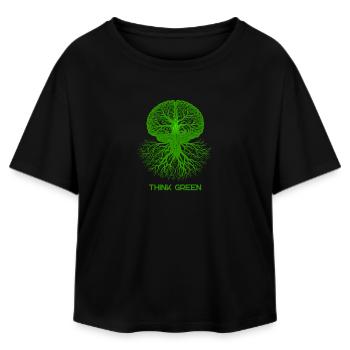 Pensez vert - T-shirt femme coupe décontractée en coton modal Stanley/Stella - noir - Devant - AI Model Female 172 light (172cm)