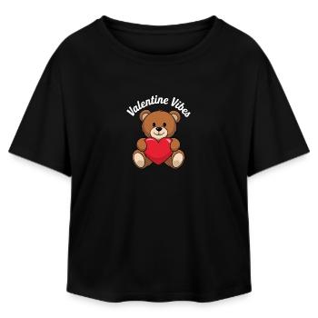 Valentine vibes for lovers on Valentine's Day - Relaxed Fit Women's Modal Cotton T-Shirt by Stanley/Stella - black - Front - AI Model Female 172 light (172cm)