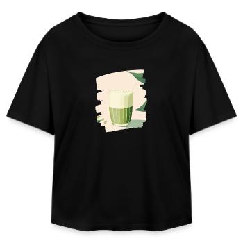 Matcha Latte Liebhaber Grüntee - Relaxed Fit Frauen Modal Cotton T-Shirt von Stanley/Stella - Schwarz - Vorne - AI Model Female 172 light (172cm)