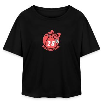 Basketball 28th Birthday Basketball Player - Relaxed Fit Women's Modal Cotton T-Shirt by Stanley/Stella - black - Front - AI Model Female 172 light (172cm)