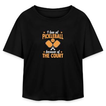 Pickleball Paddleball - Relaxed Fit Women's Modal Cotton T-Shirt by Stanley/Stella - black - Front - AI Model Female 172 light (172cm)