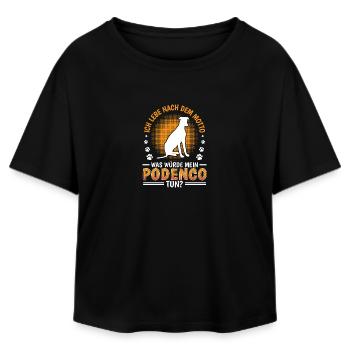 Was würde Podenco tun Spanischer Windhund - Relaxed Fit Frauen Modal Cotton T-Shirt von Stanley/Stella - Schwarz - Vorne - AI Model Female 172 light (172cm)