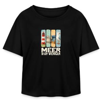 Moin Leuchtturm Robbe Strandkorb Möwe Küste - Relaxed Fit Frauen Modal Cotton T-Shirt von Stanley/Stella - Schwarz - Vorne - AI Model Female 172 light (172cm)