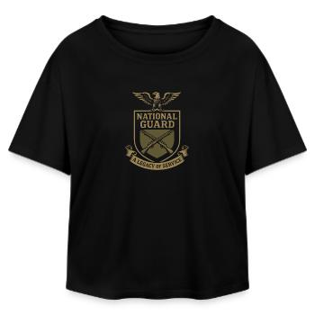 Army Veteran National Guard Veteran in - Relaxed Fit Women's Modal Cotton T-Shirt by Stanley/Stella - black - Front - AI Model Female 172 light (172cm)