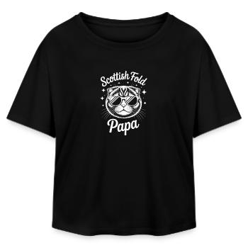 Scottish Folding Cats Scottish Fold Gift - Relaxed Fit Women's Modal Cotton T-Shirt by Stanley/Stella - black - Front - AI Model Female 172 light (172cm)