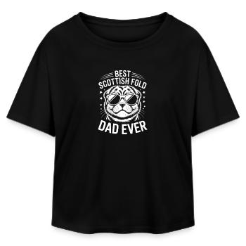 Scottish Folding Cats Scottish Fold Gift - Relaxed Fit Women's Modal Cotton T-Shirt by Stanley/Stella - black - Front - AI Model Female 172 light (172cm)