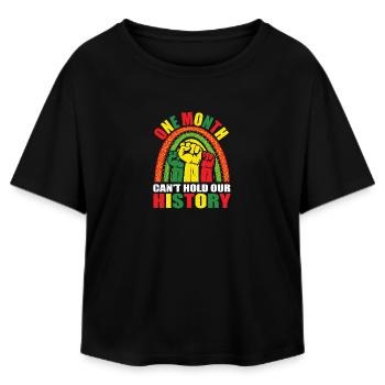 Un mois ne peut pas contenir notre histoire - Histoire noire - T-shirt femme coupe décontractée en coton modal Stanley/Stella - noir - Devant - AI Model Female 172 light (172cm)