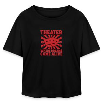Théâtre musical où les rêves prennent vie Théâtre - T-shirt femme coupe décontractée en coton modal Stanley/Stella - noir - Devant - AI Model Female 172 light (172cm)