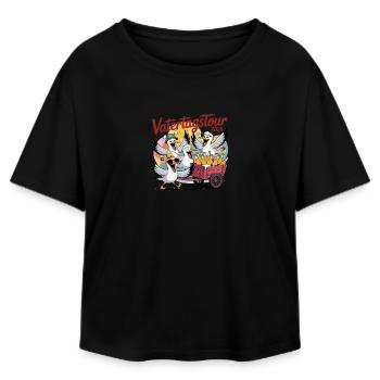 Father's Day Tour 2026 Funny Seagulls with Handcarts - Relaxed Fit Women's Modal Cotton T-Shirt by Stanley/Stella - black - Front - AI Model Female 172 light (172cm)