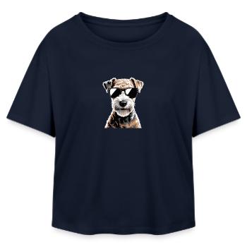 Lakeland Terrier - T-shirt femme coupe décontractée en coton modal Stanley/Stella - marine - Devant - AI Model Female 172 light (172cm)